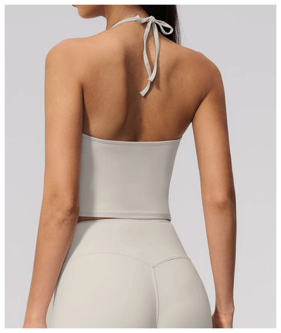 SPARK Women's Halter Neck Tie-Up Yoga Tank Top ZC5560