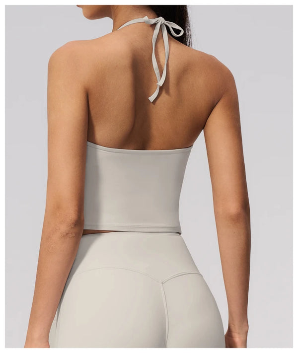 SPARK Women's Halter Neck Tie-Up Yoga Tank Top ZC5560