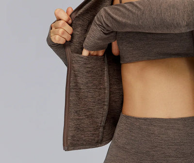 SPARK Brushed Long Sleeve Zip Pocket Jacket For Women ZC4510