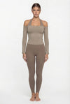 SPARK Fake Two-Piece Color-Block Fitness Yoga Top FNK881301