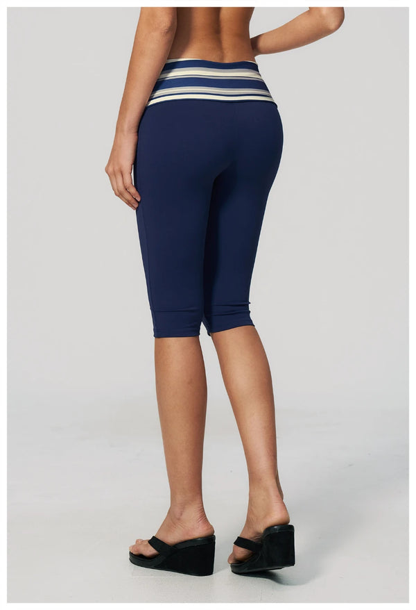 SPARK New Brushed Retro Polka Dot Fold-Over Yoga Capri ZC4549