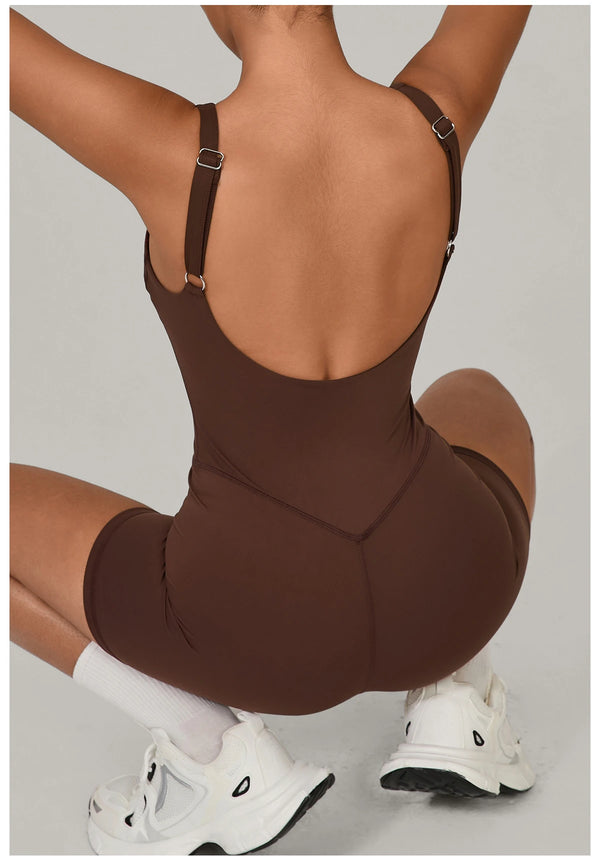 SPARK Quick-dry One-piece Workout Bodysuit with Adjustable Straps TF1410