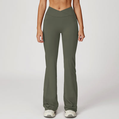 SPARK Cross High Waist Flared Pants for Women ZC2030
