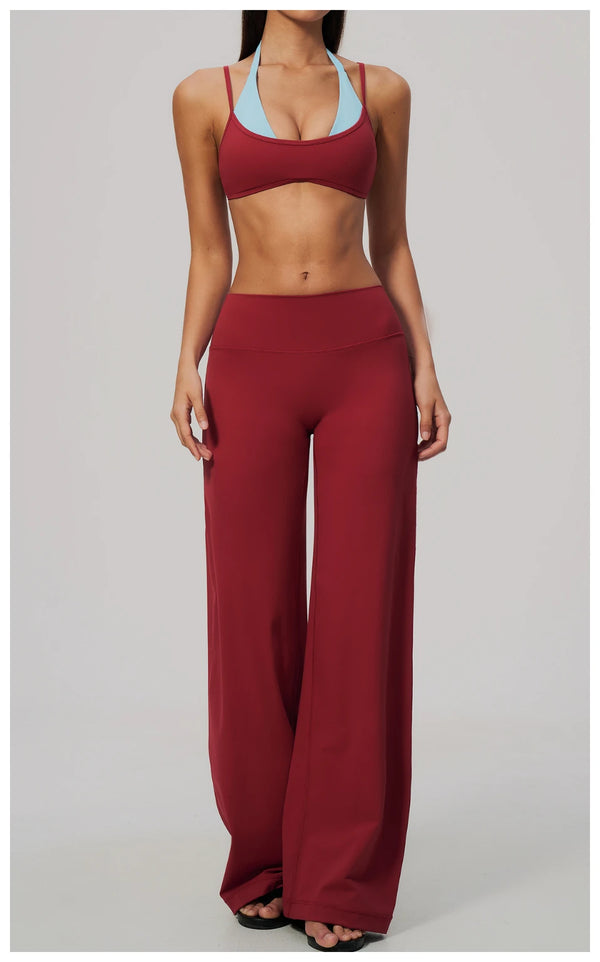 SPARK Women’s Color Block Fake Two-Piece Yoga Bra ZC2585