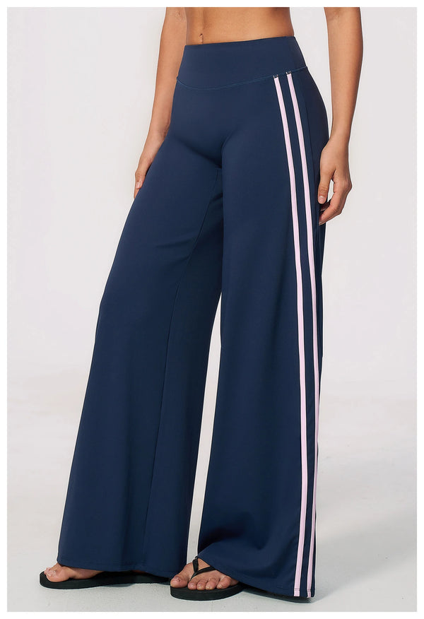 SPARK Women's Contrast Color Wide Leg Yoga Pants ZC3588