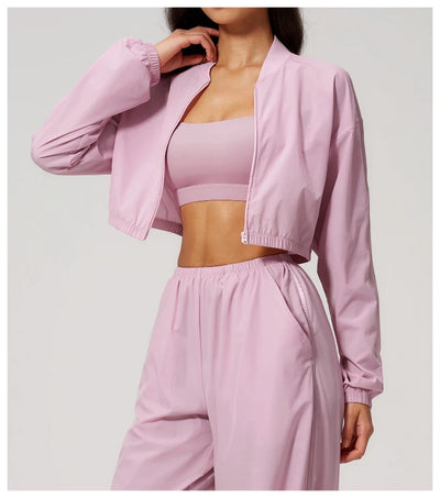 SPARK UPF 50+Ribbed Stand Collar Lightweight Yoga Workout Jacket ZC2549
