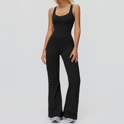 SPARK Butterfly Back Yoga Flared Jumpsuit For Women ZC9506