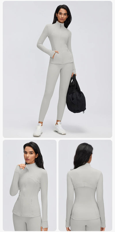 SPARK Women's Slim-Fit Zip-Up Yoga Jacket DQ26110