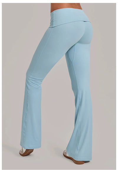SPARK Women’s Fold-Over Waist Butt-Lifting Yoga Flare Pants TF2257