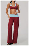 SPARK Women’s Color Block Fake Two-Piece Yoga Bra ZC2585