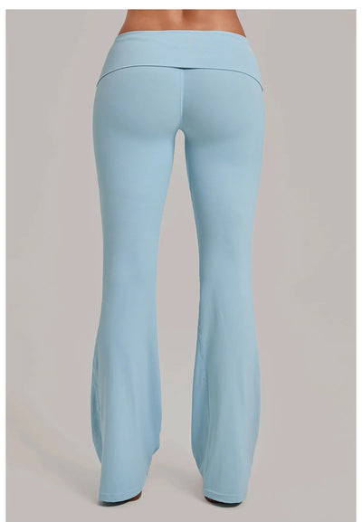 SPARK Women’s Fold-Over Waist Butt-Lifting Yoga Flare Pants TF2257