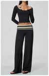 SPARK Women’s Color Block Stripe Yoga Long Sleeve Top ZC4549