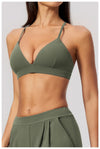SPARK Women's Brushed V-Neck Cross-Back Yoga Bra ZC8793