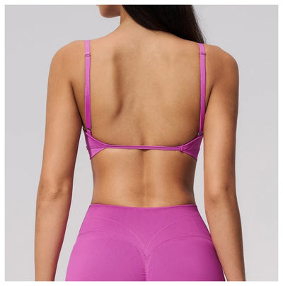 SPARK Seamless Ribbed 3-Way Convertible Yoga Sports Bra ZC3597