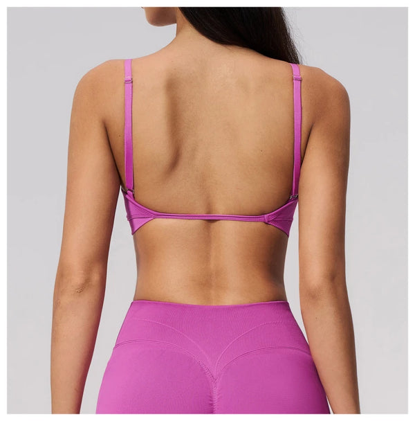 SPARK Seamless Ribbed 3-Way Convertible Yoga Sports Bra ZC3597
