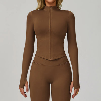 SPARK Slim-fit Zip-up Yoga Jacket For Women ZC7725