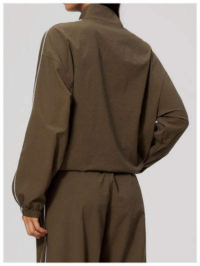 SPARK Women’s Color-Block Stand-Collar Zip-Up Jacket ZC3616-1