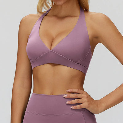 SPARK Deep V Shaped Halter Neck Yoga Bra ZC9308