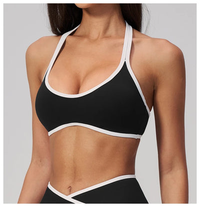 SPARK Color-blocked Halter Yoga Fitness Bra ZC2134