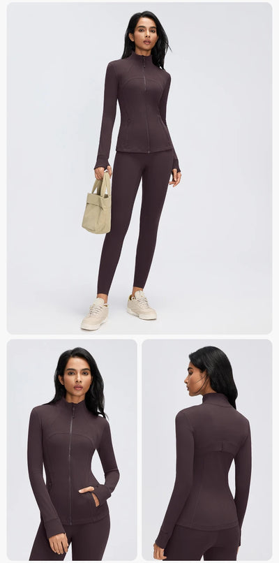 SPARK Women's Slim-Fit Zip-Up Yoga Jacket DQ26110
