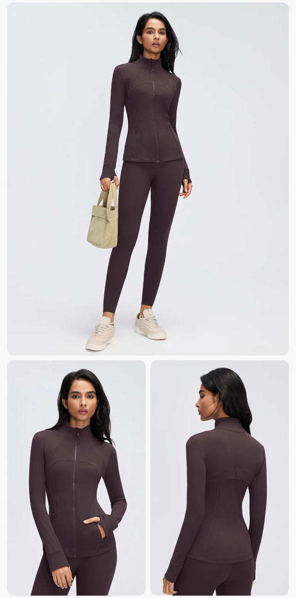 SPARK Women's Slim-Fit Zip-Up Yoga Jacket DQ26110
