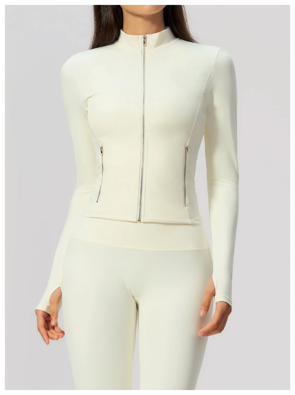 SPARK Women's New Slim-Fit Brushed Stretch Zip-Up Yoga Jacket ZC5529
