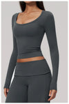 SPARK Women's Long-Sleeve High Stretch Slim-Fit Yoga Top ZC9599