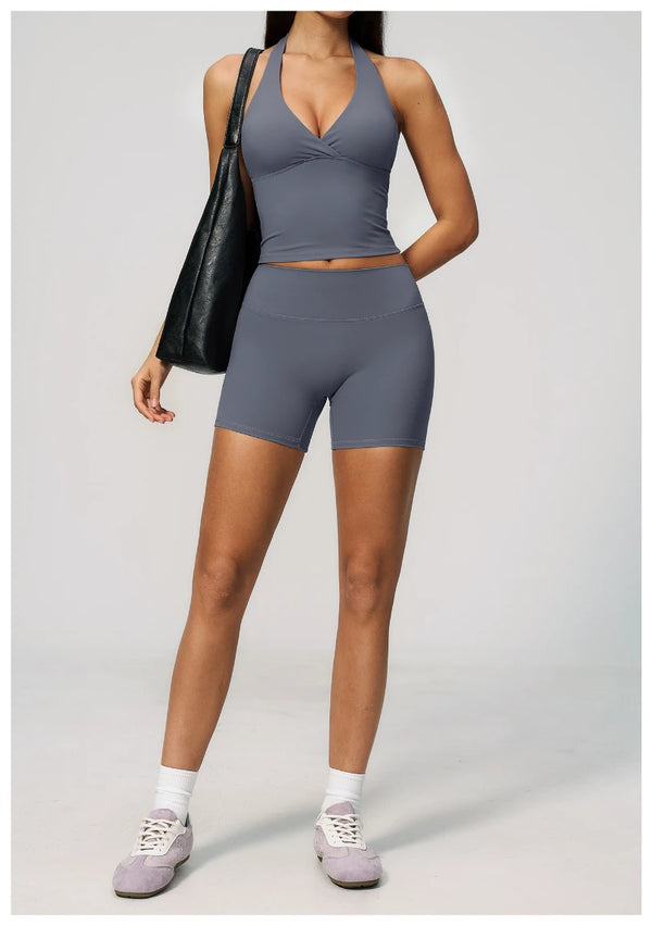 SPARK Women's Halter Deep V-neck Yoga Tank Top ZC4208