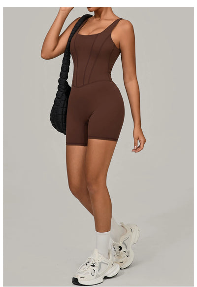 SPARK Quick-dry One-piece Workout Bodysuit with Adjustable Straps TF1410