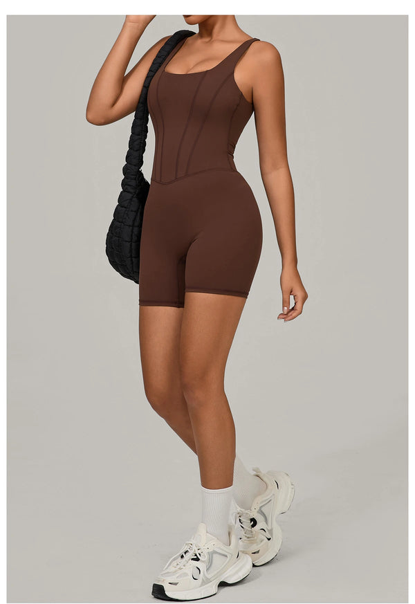 SPARK Quick-dry One-piece Workout Bodysuit with Adjustable Straps TF1410