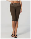 SPARK New Brushed Retro Polka Dot Fold-Over Yoga Capri ZC4549