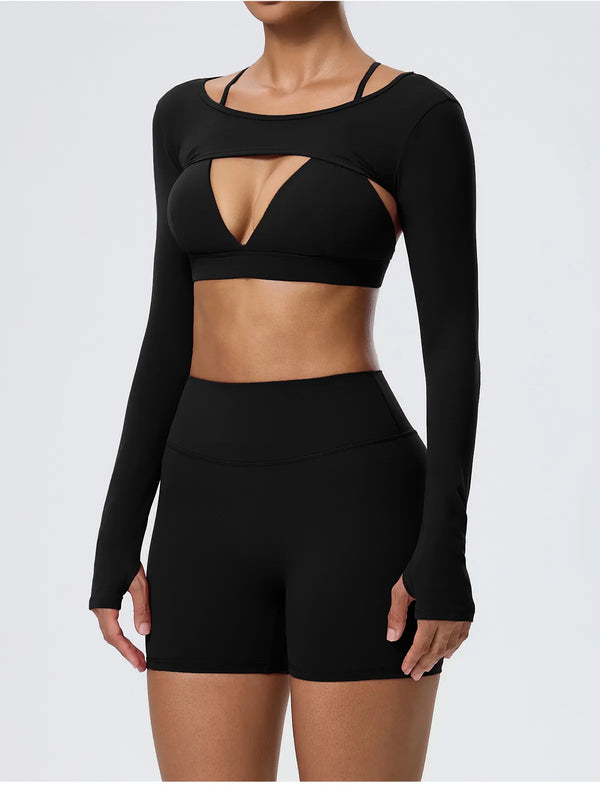 SPARK Women's Naked-Feel Brushed Long Sleeve Yoga Cover-Up Top YEL62538