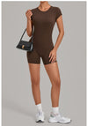 SPARK Women's Round Neck Backless Bodysuit with Adjustable Straps TF2701
