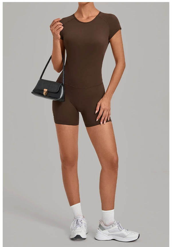 SPARK Women's Round Neck Backless Bodysuit with Adjustable Straps TF2701