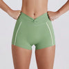 SPARK Contrast Color Twist High Waist Yoga Shorts QY6551