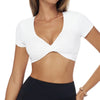 SPARK Summer Pleated V-neck Yoga Short SleeveZC3092