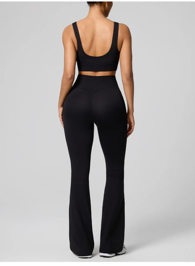 SPARK Women's High Waist Shaping Yoga Flare Pants with Pocket FYD248