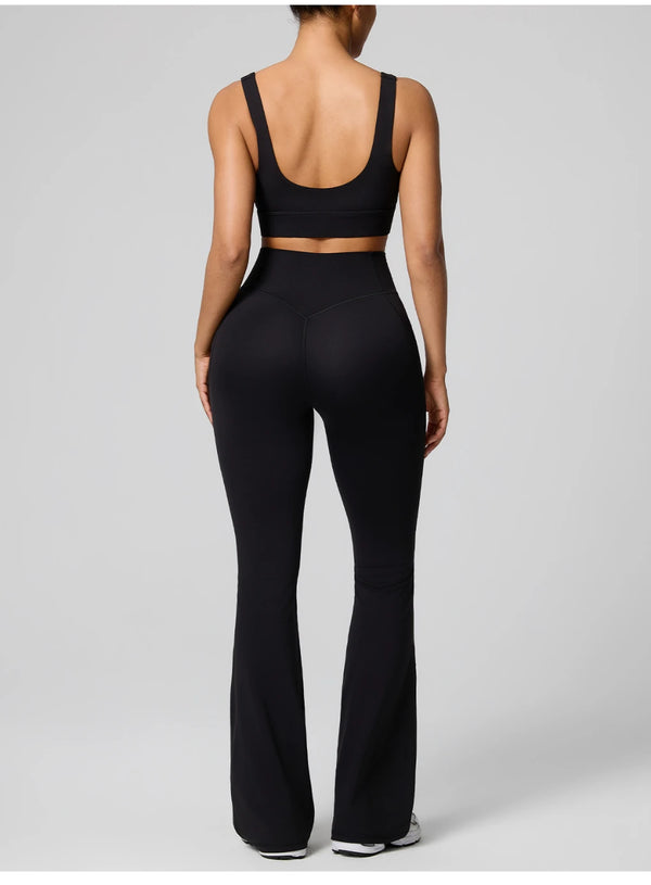 SPARK Women's High Waist Shaping Yoga Flare Pants with Pocket FYD248