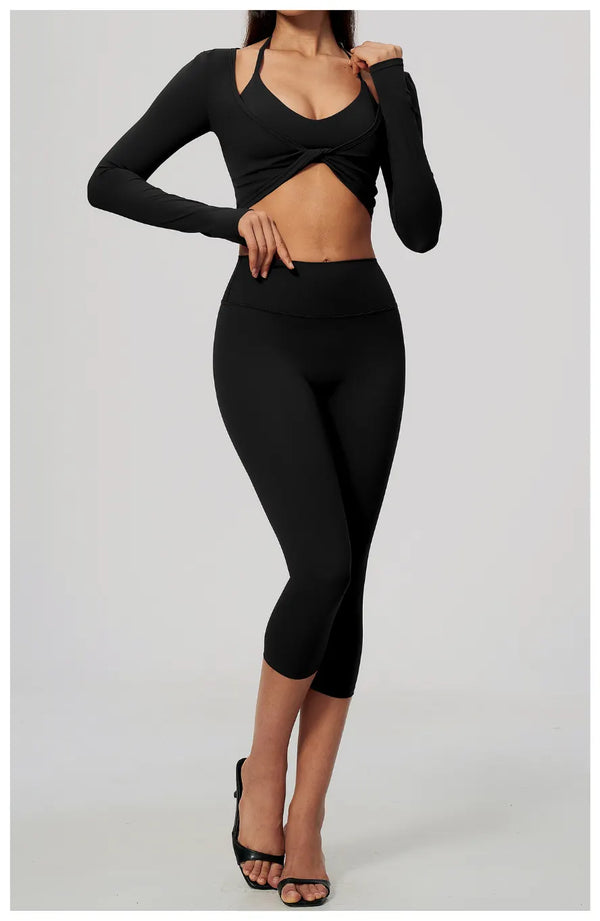 Spark Women's Long Sleeve Cropped Yoga Top ZC5529