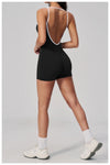 SPARK Women's Square Neck Backless Yoga Fitness Bodysuit ZC2134-2