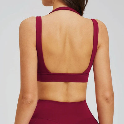 SPARK Women's Halter Neck Double Shoulder Straps Yoga Bra ZC2539