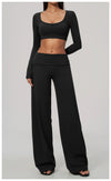SPARK Women's U-Neck Long-Sleeve Crop Yoga Top ZC9599