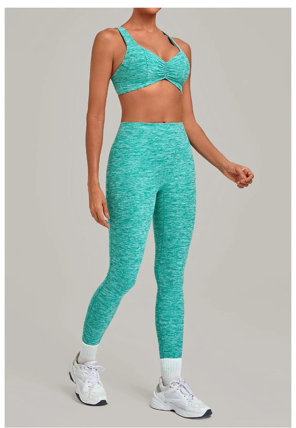SPARK Ruched Sports Bra & High-Waisted Workout Set TF9291
