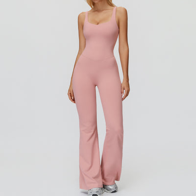 SPARK Butterfly Back Yoga Flared Jumpsuit For Women ZC9506