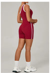 SPARK Color Block Asymmetric One-Shoulder Yoga Bodysuit for Women TF1977