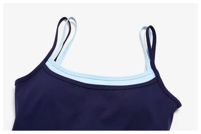 SPARK Women's Contrast Color Fake Two-Layer Yoga Tank Top ZC2570