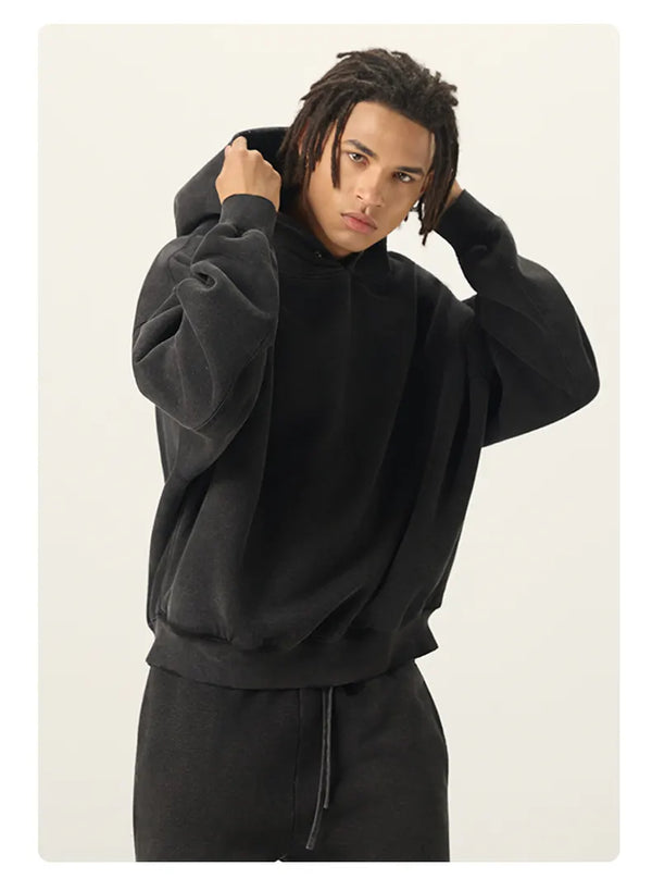 SPARK Unisex Washed-Style Plush-Lined Sweatshirt Set PL8305