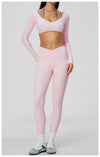 Spark Women's 2-in-1 Halter Long Sleeve Yoga Crop Top ZC2588