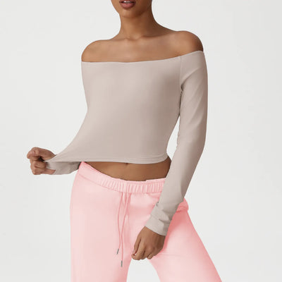 SPARK Yoga Long Sleeve Off-shoulder Top YG2525