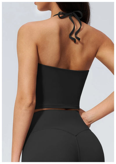 SPARK Women's Halter Neck Tie-Up Yoga Tank Top ZC5560